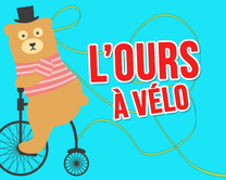 L'ours à vélo - carte virtuelle humoristique personnalisable
