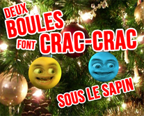 Deux boules font crac-crac sous le sapin - carte virtuelle humoristique à personnaliser