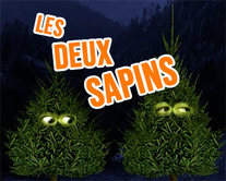 Les deux sapins - carte virtuelle humoristique personnalisable