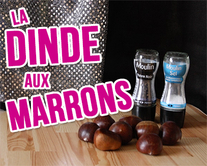 carte virtuelle fête : La dinde aux marrons