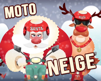 Moto neige - carte virtuelle humoristique à personnaliser